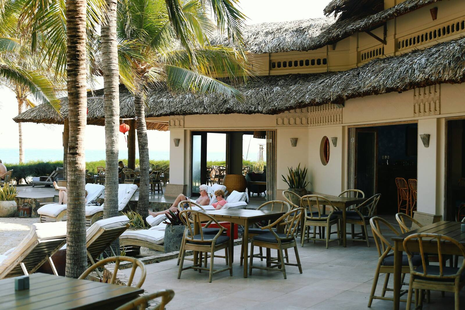 Waterfront dining terrace